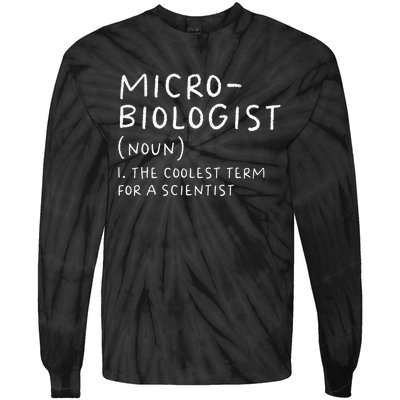 Microbiologist Definition Biology Scientist Science Teacher Tie-Dye Long Sleeve Shirt