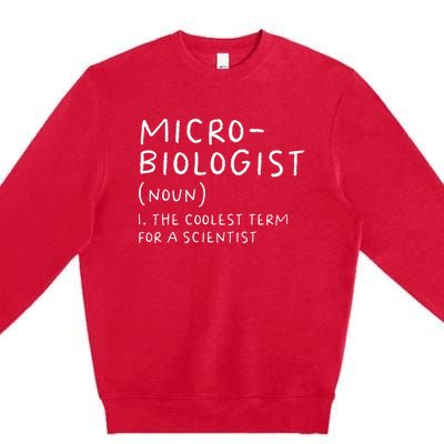 Microbiologist Definition Biology Scientist Science Teacher Premium Crewneck Sweatshirt