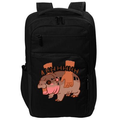 Moo Deng Bouncy Pig In Thai Picture The Cute Baby Hippo Impact Tech Backpack