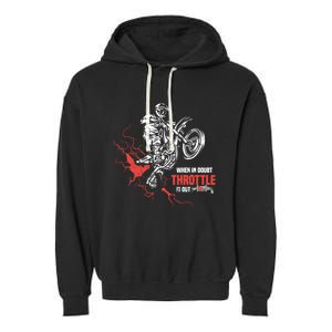 Motocross Dirt Bike When In Doubt Throttle It Out Gift Dirtbike Gift Garment-Dyed Fleece Hoodie