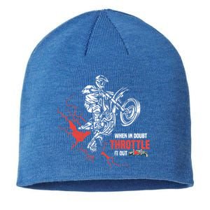 Motocross Dirt Bike When In Doubt Throttle It Out Gift Dirtbike Gift Sustainable Beanie