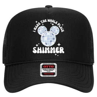 Mouse Disco Ball Make The Whole Place Shimmer Eras Tour High Crown Mesh Back Trucker Hat