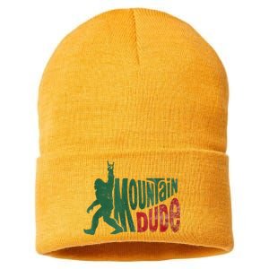 Mountain Dude Bigfoot Sasquatch Rock On Sustainable Knit Beanie