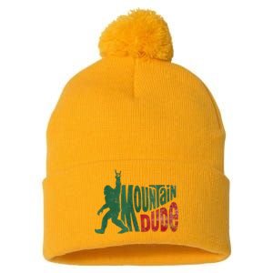 Mountain Dude Bigfoot Sasquatch Rock On Pom Pom 12in Knit Beanie