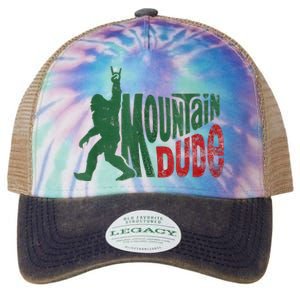 Mountain Dude Bigfoot Sasquatch Rock On Legacy Tie Dye Trucker Hat