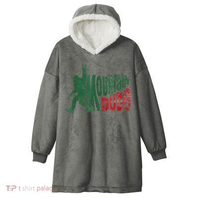 Mountain Dude Bigfoot Sasquatch Rock On Hooded Wearable Blanket