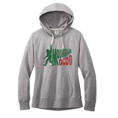 Mountain Dude Bigfoot Sasquatch Rock On Women's Fleece Hoodie