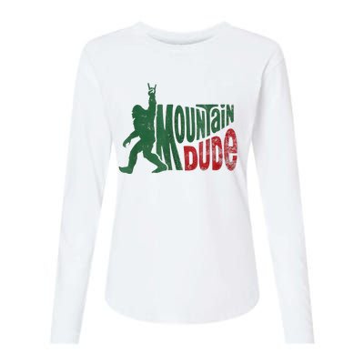 Mountain Dude Bigfoot Sasquatch Rock On Womens Cotton Relaxed Long Sleeve T-Shirt