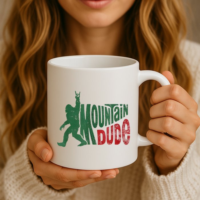 Mountain Dude Bigfoot Sasquatch Rock On Mug