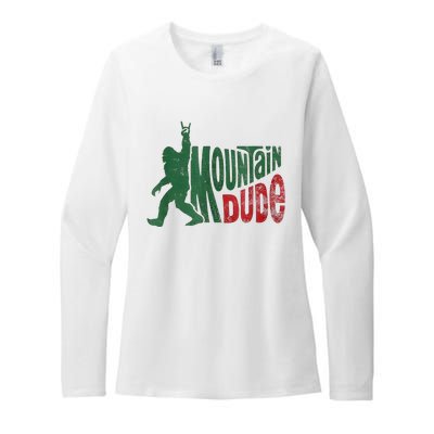 Mountain Dude Bigfoot Sasquatch Rock On Womens CVC Long Sleeve Shirt