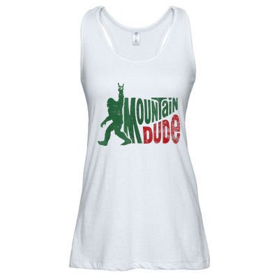 Mountain Dude Bigfoot Sasquatch Rock On Ladies Essential Flowy Tank