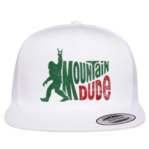 Mountain Dude Bigfoot Sasquatch Rock On Flat Bill Trucker Hat