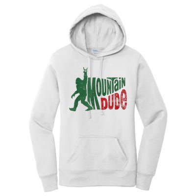 Mountain Dude Bigfoot Sasquatch Rock On Women's Pullover Hoodie