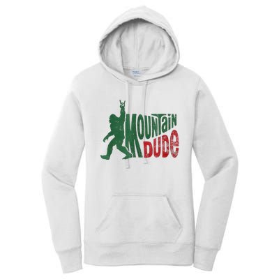 Mountain Dude Bigfoot Sasquatch Rock On Women's Pullover Hoodie