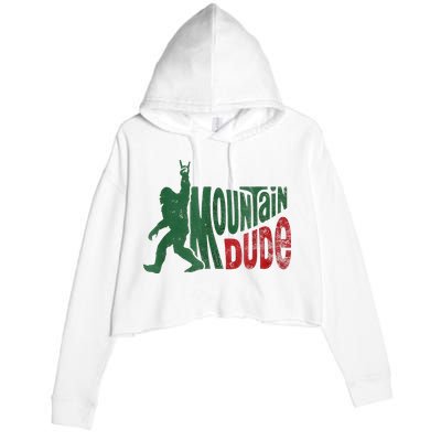 Mountain Dude Bigfoot Sasquatch Rock On Crop Fleece Hoodie