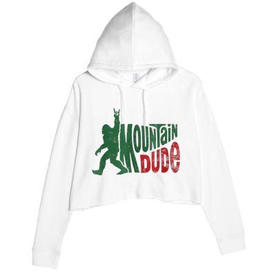 Mountain Dude Bigfoot Sasquatch Rock On Crop Fleece Hoodie