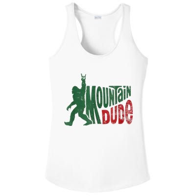 Mountain Dude Bigfoot Sasquatch Rock On Ladies PosiCharge Competitor Racerback Tank