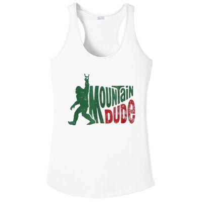 Mountain Dude Bigfoot Sasquatch Rock On Ladies PosiCharge Competitor Racerback Tank