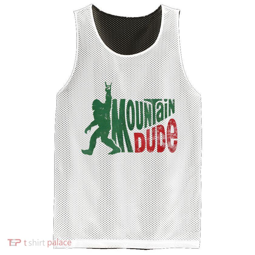 Mountain Dude Bigfoot Sasquatch Rock On Mesh Reversible Basketball Jersey Tank