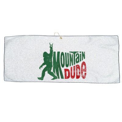 Mountain Dude Bigfoot Sasquatch Rock On Large Microfiber Waffle Golf Towel