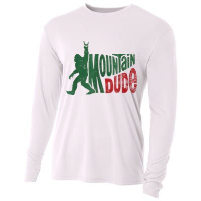 Mountain Dude Bigfoot Sasquatch Rock On Cooling Performance Long Sleeve Crew