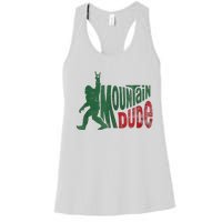 Mountain Dude Bigfoot Sasquatch Rock On Women's Racerback Tank