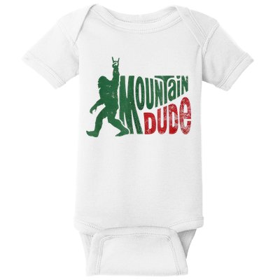 Mountain Dude Bigfoot Sasquatch Rock On Baby Bodysuit