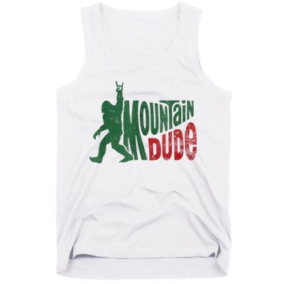Mountain Dude Bigfoot Sasquatch Rock On Tank Top