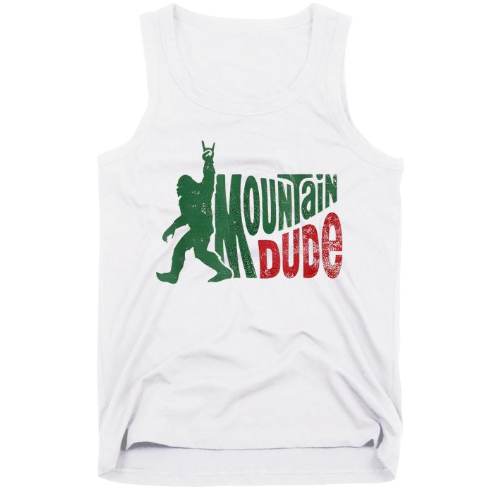Mountain Dude Bigfoot Sasquatch Rock On Tank Top