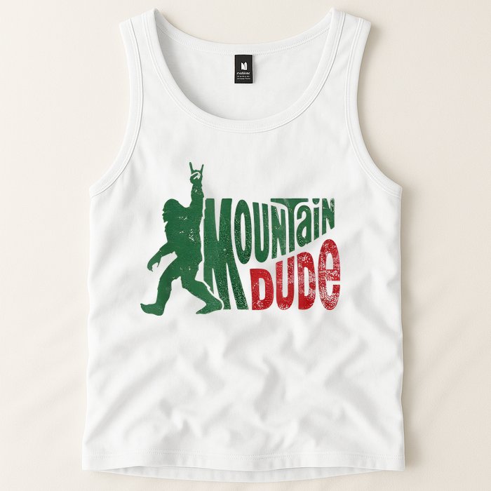 Mountain Dude Bigfoot Sasquatch Rock On Tank Top