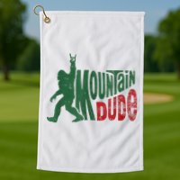 Mountain Dude Bigfoot Sasquatch Rock On Golf Towel