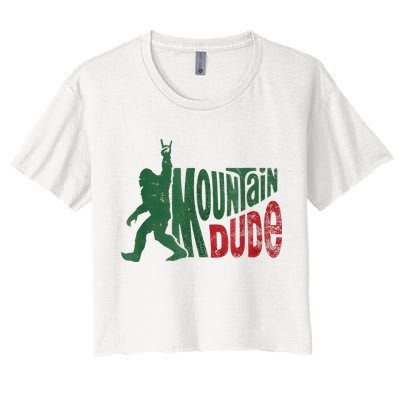 Mountain Dude Bigfoot Sasquatch Rock On Crop Top