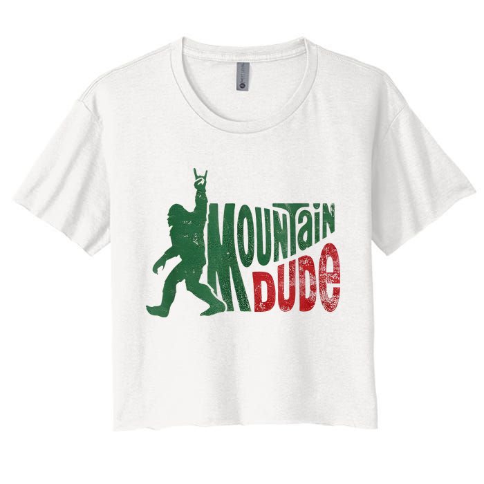 Mountain Dude Bigfoot Sasquatch Rock On Crop Top