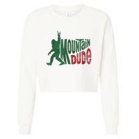 Mountain Dude Bigfoot Sasquatch Rock On Cropped Pullover Crew