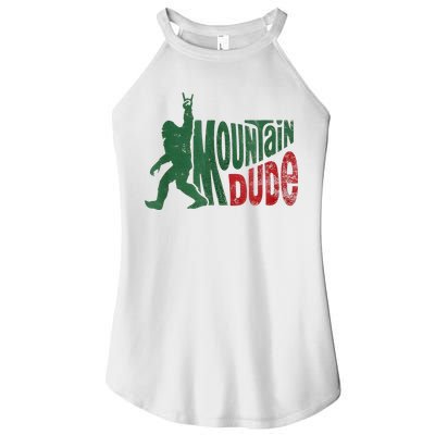 Mountain Dude Bigfoot Sasquatch Rock On Women's Perfect Tri Rocker Tank