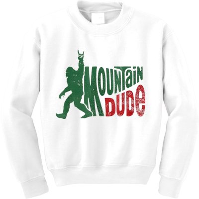 Mountain Dude Bigfoot Sasquatch Rock On Kids Sweatshirt