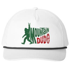 Mountain Dude Bigfoot Sasquatch Rock On Snapback Five-Panel Rope Hat