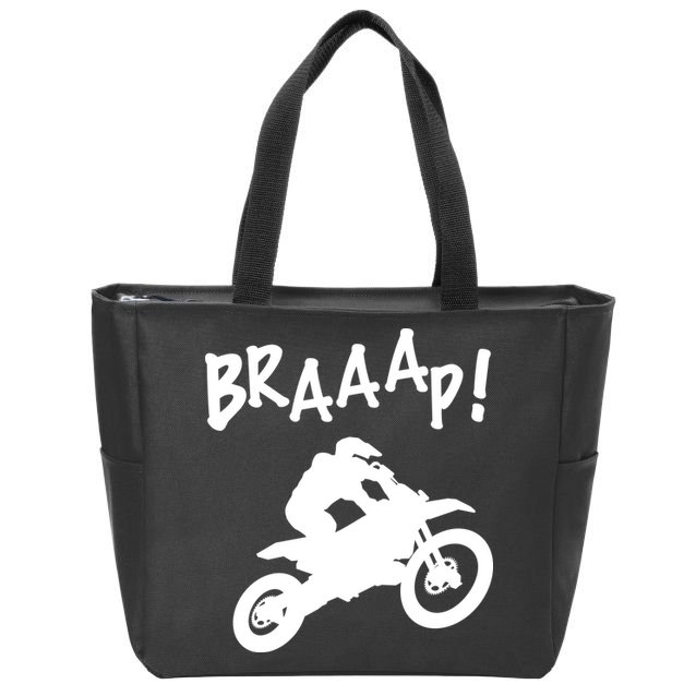Motocross Dirt Bike Braaap Gift Zip Tote Bag