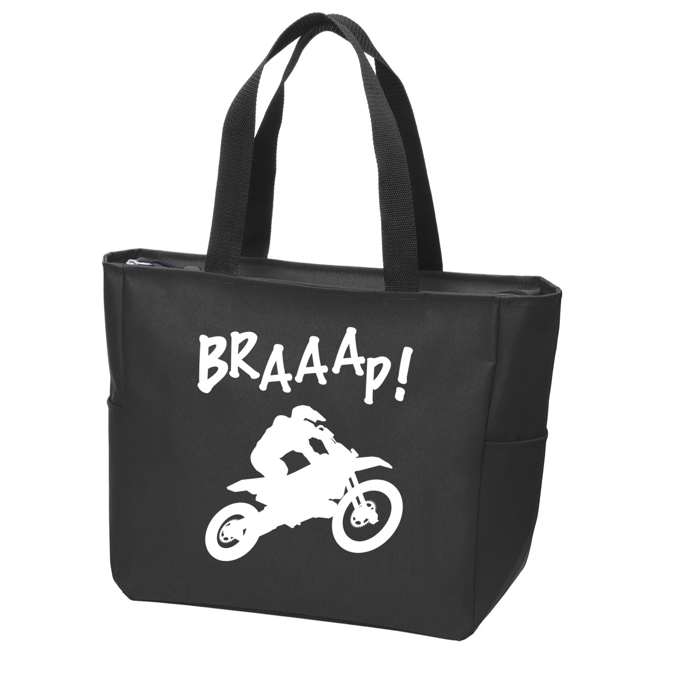 Motocross Dirt Bike Braaap Gift Zip Tote Bag