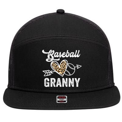 Mothers Day Baseball Granny Leopard Gift 7 Panel Mesh Trucker Snapback Hat