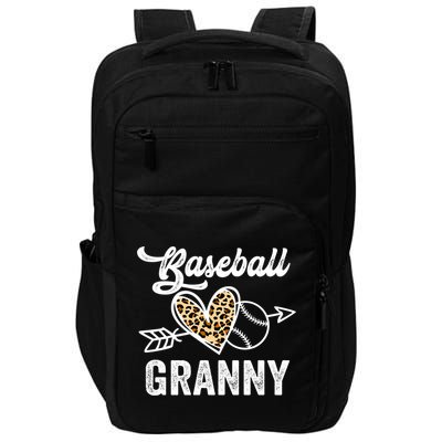 Mothers Day Baseball Granny Leopard Gift Impact Tech Backpack