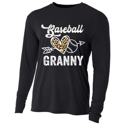 Mothers Day Baseball Granny Leopard Gift Cooling Performance Long Sleeve Crew