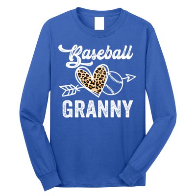 Mothers Day Baseball Granny Leopard Gift Long Sleeve Shirt