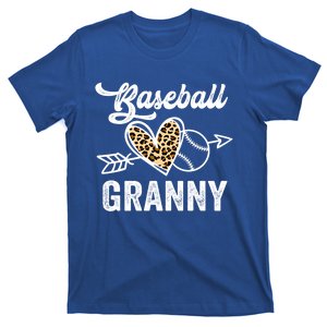 Mothers Day Baseball Granny Leopard Gift T-Shirt