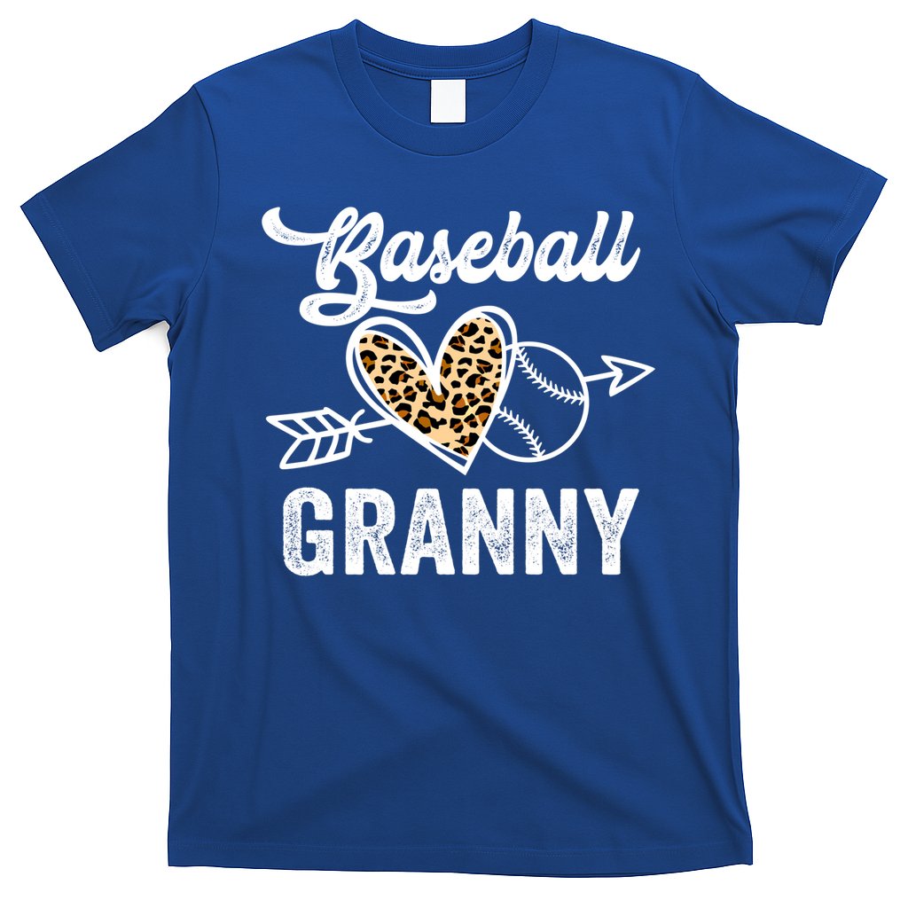 Mothers Day Baseball Granny Leopard Gift T-Shirt