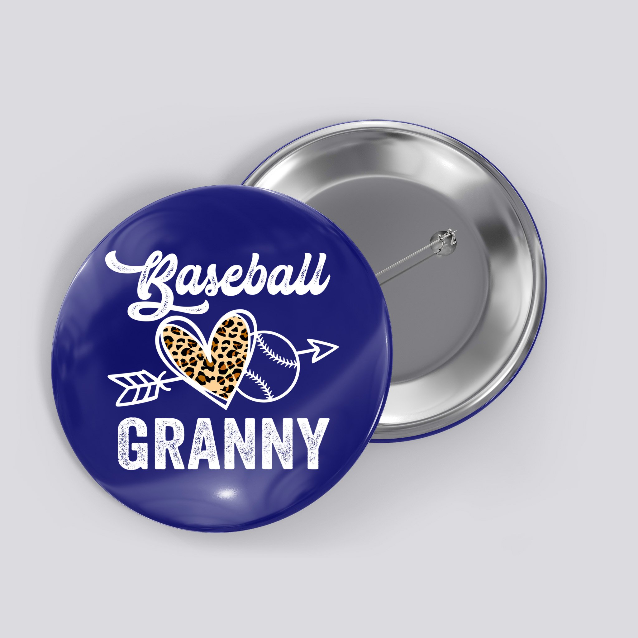 Mothers Day Baseball Granny Leopard Gift Button
