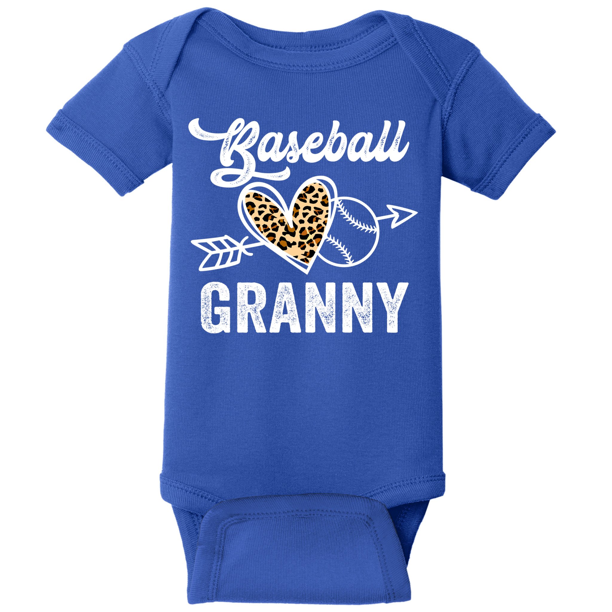 Mothers Day Baseball Granny Leopard Gift Baby Bodysuit