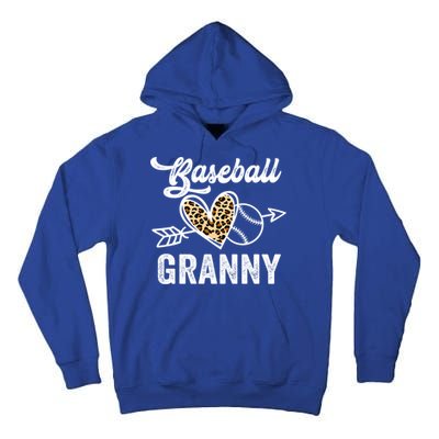 Mothers Day Baseball Granny Leopard Gift Tall Hoodie