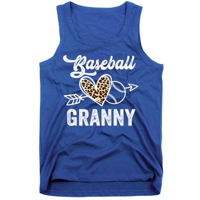 Mothers Day Baseball Granny Leopard Gift Tank Top