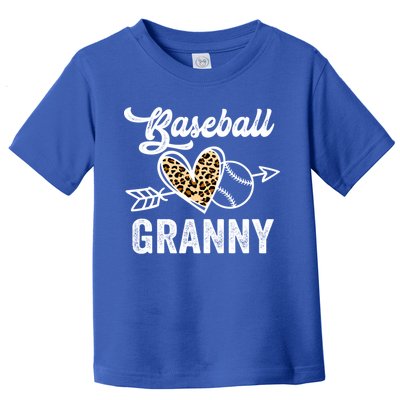 Mothers Day Baseball Granny Leopard Gift Toddler T-Shirt